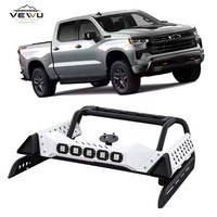 Barra Deportiva de Acero al Carbono para Chevrolet Silverado 1500 2014-2026 con Luz LED Blanca, Barra Antivuelco para la Caja Trasera con Cableado