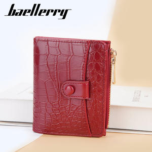 Vente chaude femmes fermeture éclair Crocodile cuir femme pièce femmes court portefeuille sac à main fait à la main - Product Image 4