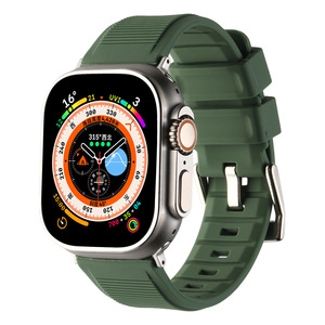 Bracelet de montre à boucle brillante en silicone doux et délicat pour Apple Watch 1-8/SE/Ultra pour bracelet de montre en silicone Iwatch - Product Image 5