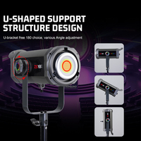 ZSYB A200R-DMX Lumière vidéo RVB à intensité variable 2700-6500K COB 200W Équipement d'éclairage de studio Lumière photographique LED pour diffusion en direct