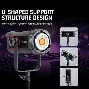 ZSYB A200R-DMX couleur Dimmable RGB lumière vidéo 2700-6500K COB 200W équipement d'éclairage de Studio Led lumière photographique de remplissage en direct - Product Image 4