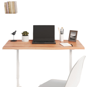 Light Brown Oak Wood Rectangle Elegant Modern <b>Dining</b> Room <b>Dining</b> <b>Table</b> with Metal Legs Stable Home Furniture - Product Image 1