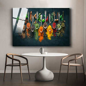 Cucina ristorante cucchiaio di <span class=keywords><strong>vetro</strong></span> temperato grande parete moderna parete arte cristallo astratto pittura di <span class=keywords><strong>vetro</strong></span> disegni - Product Image 5