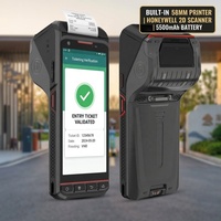 Escáner de Códigos de Barras Android 13 con Impresora Térmica Integrada de 58 mm, Terminal POS Portátil PDA para Emisión de Boletos