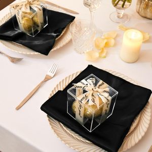 Servilletas Modernas Reutilizables y Ecológicas de Satén 100% Poliéster de 20x20 Pulgadas, Decoración de Mesa de Lujo para Banquetes y Cenas <span class=keywords><strong>en</strong></span> el Hogar - Product Image 3
