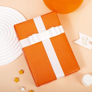 Yarcony Shimmer Orange Wrapping Paper 17 In X 33 Ft Solid Color Pearly Lustre Gift <b>Wrap</b> Birthday Packaging - Product Image 3