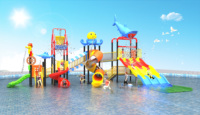 Grand toboggan en plastique pour enfants Aire de jeux aquatique pour aventure Parc d'attractions Centre de jeux pour jeux aquatiques Parc aquatique