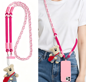 Small Horse Phone Lanyard Adjustable Woven Polyester Trendy <b>Rope</b> Luxury Pendant Anti-loss Mobile Phone <b>Chain</b> Hook ID Card Holder - Product Image 1