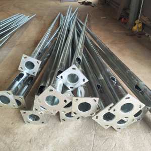 เสาไฟถนนพลังงานแสงอาทิตย์แบบเหล็กชุบสังกะสี ขนาด 4ม. 5ม. 6ม. 7ม. 8ม. 9ม. 10ม. 12ม. แบบแขนเดี่ยวและแขนคู่ ราคา - Product Image 6