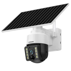 Loosafe 3MP PTZ 4G Sim Card IP Camera Outdoor CCTV Solar Low Power Camera PIR Human Detection Security Outdoor 4G Solar Camera