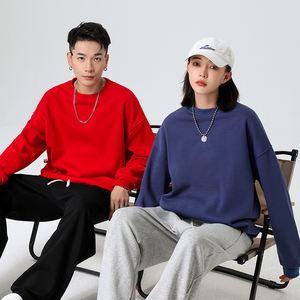 Wholesale Custom Logo 450gsm 85%Cotton 15%polyester <b>Crewneck</b> Drop Shoulder Blank <b>Men</b> Plus Size Oversized Unisex <b>Sweatshirt</b> - Product Image 2