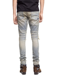 Modello di <span class=keywords><strong>Jeans</strong></span> gratis con Bandana Vintage pieghettato a mano toppe al ginocchio fabbricazione di <span class=keywords><strong>Jeans</strong></span> - Product Image 4
