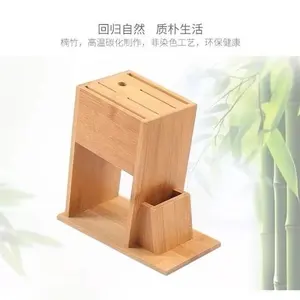 Wholesale High Quality Kitchen Wood Knife Rack Eco-friendly Bamboo Multi-function Wood Knife