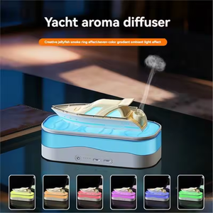 Innovative Yacht Design Humidifier Ultrasonic Plastic Tabletop With Simulated Waves And Touch Control 30dB Quiet Timing Function - Product Image 2