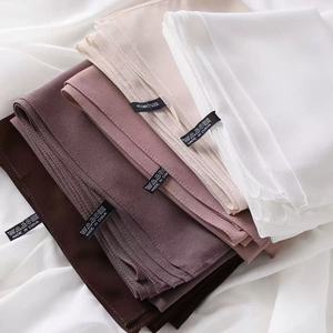 Jingmi OEM Premium Chiffon <span class=keywords><strong>Hijab</strong></span> angle droit uni Bufandas <span class=keywords><strong>Por</strong></span> Mayoreo avec motif solide - Product Image 1