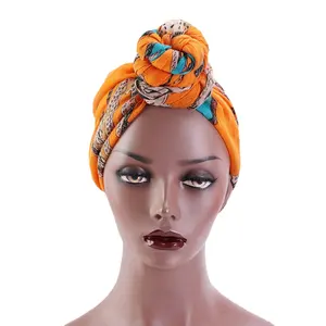 2023 Women Stretch Turban Hat Bohemian Style Head Wrap Turban African Twist tie dye Ladies top Knot Headwrap