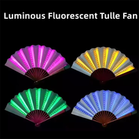 Vente flash - Éventail à main LED personnalisé 10'' - Éventail pliable - Logo personnalisé pour femmes et hommes - Accessoires pour festivals, soirées et raves