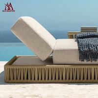 Meubles de patio jardin lit de jour corde cour chaise longue hôtel piscine plage extérieur lit de soleil chaises longues