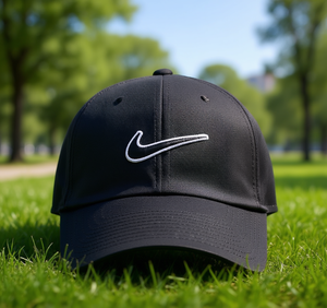 หมวกคลับ Unstructured Swoosh สีดำ ปรับขนาดได้ 6 แผง ผ้าทวิลคอตตอนลำลอง สำหรับผู้ใหญ่ทั่วไป 男女兼用 - Product Image 2