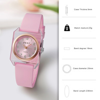 Reloj de Cuarzo Cuadrado Transparente NYY para Mujer, Correa de Silicona Suave, Color Caramelo, Reloj de Pulsera Diario para Estudiantes