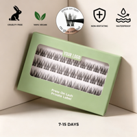 Extensions de cils en grappes personnalisables sans colle, auto-adhésives, avec emballage sur mesure pour pose DIY