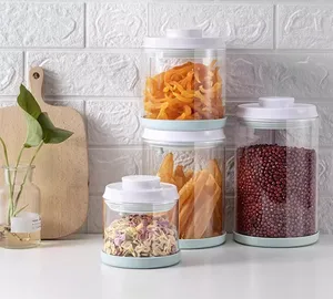 客户高品质气密食品储存容器塑料盖储存玻璃食品罐带盖玻璃储存容器