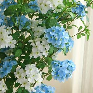 Fleurs d'hortensias artificielles en soie de haute qualité, réalistes, à 4 têtes, 88 cm de long, à tige unique, pour la décoration de la maison et des événements - Product Image 2