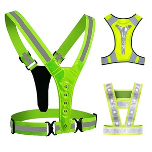 <strong>Hi</strong> <strong>Vis</strong> Outdoor LED Flashing Safety Reflective Belt Vest Adjustable Night Running &amp; Cycling Led Vest - Product Image 1
