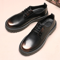 Chaussures Oxford habillées pour hommes, décontractées, à lacets, style brogue, en PU à carreaux, pour mariage, fête ou affaires