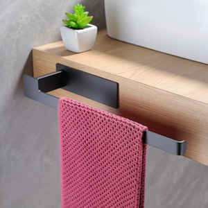 Porte-serviettes mural moderne en fer doré, sans perçage, pour hôtel et salle de bain - Product Image 3