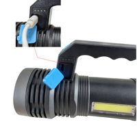 Lampe de poche de camping Outlux 3W étanche IPX5 160 lumens haute puissance rechargeable USB LED ABS longue portée avec lumière latérale