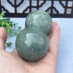 Nouveautés <span class=keywords><strong>50mm</strong></span> Pas Cher Cristaux Sphère Guérison Massage Pierres Naturel Vert Lushan Jade Boule De Cristal pour Cadeau - Product Image 5