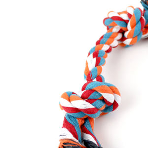 Jouet en corde de coton durable avec nœuds, couleurs mélangées, 32 cm, jouet pour animaux de compagnie en nylon et TPR - Product Image 4