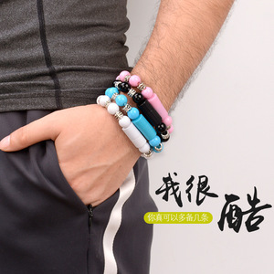 Cable de Carga KINGGARD de 23 cm Tipo-C/Micro USB con Cuentas Plateadas, Material ABS, Conductor de Cobre Estañado, Brazalete - Product Image 3