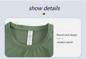 Camiseta deportiva de manga corta ajustada de verano para hombre, transpirable de secado rápido, seda helada, cómodo estilo de cuello para correr - Product Image 3