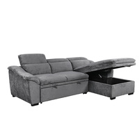 Canapé-lit convertible en velours en forme de L, design européen, deux places, avec rangement, écologique, confortable, durable, meubles pour la maison, appartement