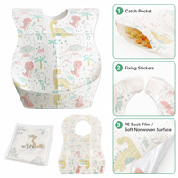 Bavoirs jetables imperméables anti-fuites pour bébé avec poche de récupération, emballés individuellement, portables pour l'alimentation, les voyages et l'usage quotidien