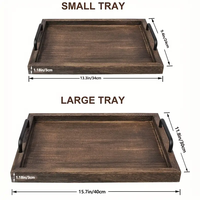 Plateaux de petit-déjeuner en bois en gros, plateau en bois rustique pour la décoration de la maison avec poignée, plateaux de petit-déjeuner en bois de bureau