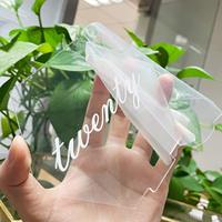 Numéro de table en acrylique pour mariage avec support transparent pour menu et panneau de bienvenue