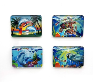 Imán de Refrigerador Rectangular de Cristal con Recuerdos Turísticos de las Bahamas, Personalizable OEM, Decorativo, de Cristal - Product Image 2