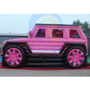 Château gonflable écologique en PVC sur le thème des Monster Truck avec toboggan intégré pour le plaisir - Product Image 3