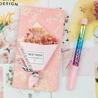 Bloc-notes et stylo assortis pour filles, Collection de fleurs roses, bon marché, en Pvc, papeterie pour étudiantes, vente en gros, Collection