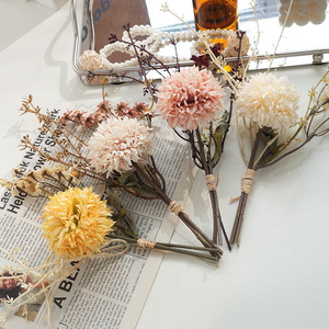 Bouquet de fleurs artificielles Plain Realm, petit, noué à la main, en soie plastique, pour mariage, décoration de la maison, accessoire - Product Image 2