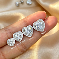 ABIDING Orecchini a perno con diamante coltivato in laboratorio taglio a cuore, montatura a doppio alone, personalizzabili, prezzo all'ingrosso, da fabbrica di gioielli in oro