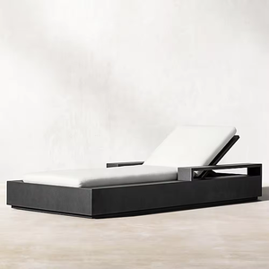 <span class=keywords><strong>Tumbona</strong></span> moderna de lujo de aluminio para exteriores <span class=keywords><strong>con</strong></span> <span class=keywords><strong>reposabrazos</strong></span> ancho, sillón de Metal para Villa, piscina, jardín lateral o uso en el parque - Product Image 2