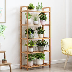 屋内用 植物棚 ニュートラルウッド フラワースタンド 植木鉢ホルダー 木製ディスプレイスタンド パティオ バルコニー ガーデン用 - Product Image 2