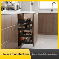 Organisateur de rangement étagéré coulissant pour épices, type tiroir, pour armoire de cuisine étroite