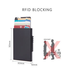 Portacarte Automatico per <span class=keywords><strong>Carte</strong></span> di Credito e Documenti per Uomo e <span class=keywords><strong>Donna</strong></span>, Portafoglio Pop-up in Alluminio, Custodia da Viaggio in Metallo Anti-Protezione - Product Image 6