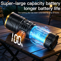 Lampe de poche de camping puissante en gros avec écran numérique, double fonction, lampe torche et lanterne, éclairage d'urgence extérieur, prise en charge OEM ODM