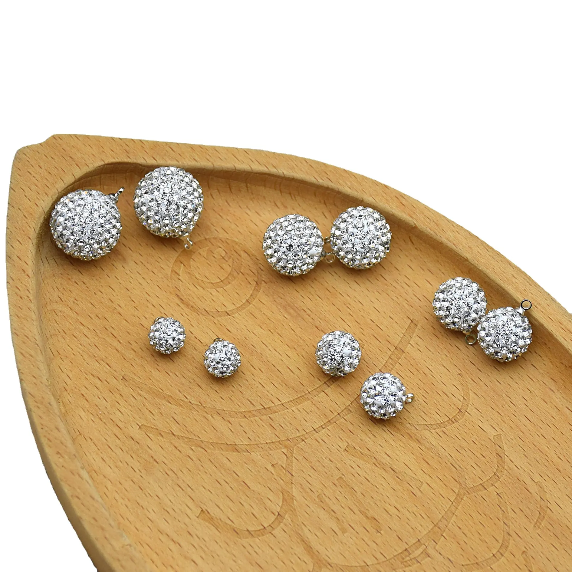Ukwang-Cuentas de diamantes de imitación de 8 ~ 16mm para niñas, accesorios para pendientes DIY, venta al por mayor